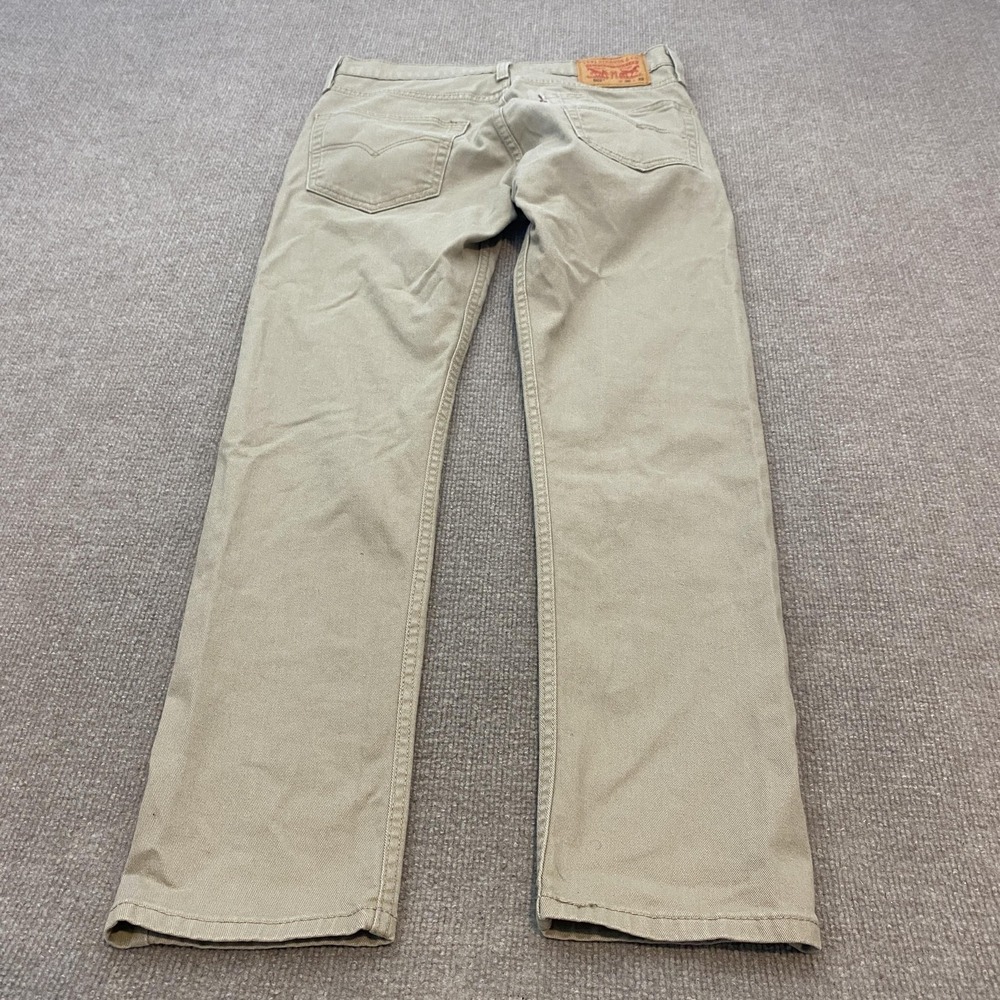 Levis 502 Jeans Mens 30x30 Beige Light Wash Regular Tapered Stretch Denim Pants - Picture 1 of 11
